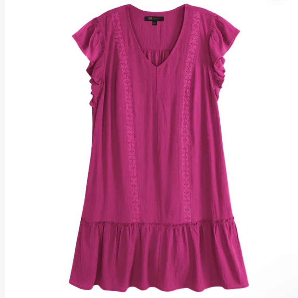 NWT FRYE V-Neck Ruffle Sleeves Dress - NEW